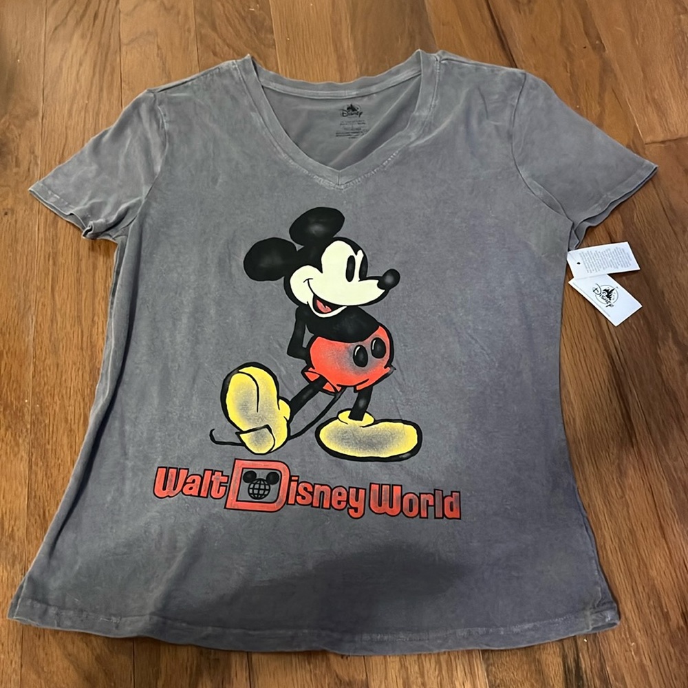 NWT - Womens Small - Authentic Walt Disney World Mickey Mouse V-Neck T-Shirt